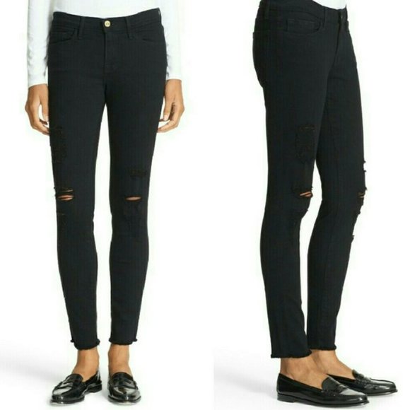 Frame Denim Le High Skinny Noir Jefferson 24 - Picture 1 of 4